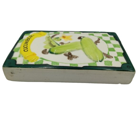 Studio Nova Pepper, Egg Plant, Cucumber Fiesta Vegetables Themed Ceramic Wall Pl - Picture 10 of 16